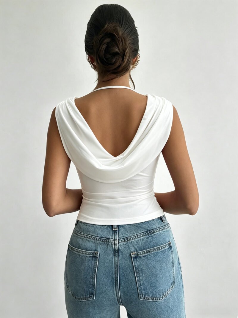 Ruched Cowl Neck Top