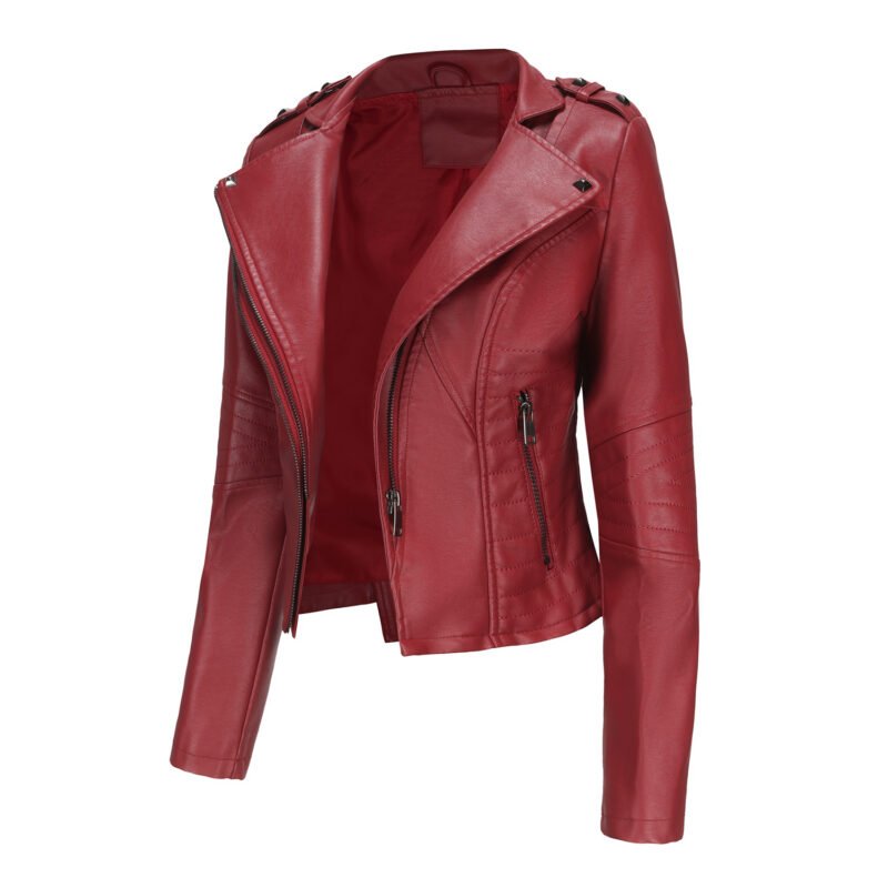 Slim Fit Faux Leather Jacket