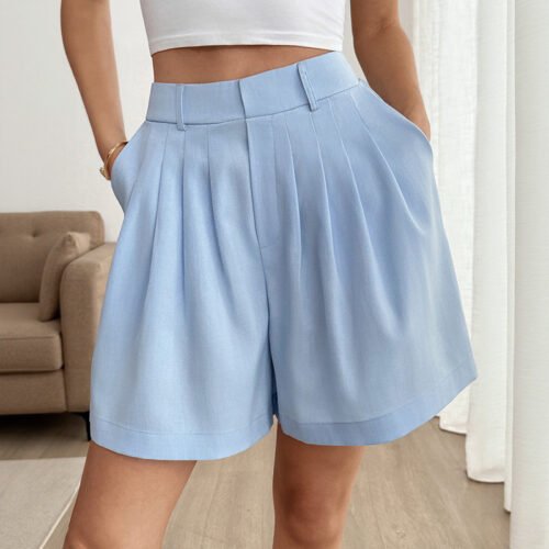 High Waist Pleated Shorts