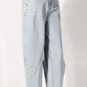 Beaded Straight Jeans