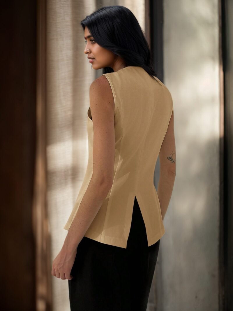 Button Split Vest Vest