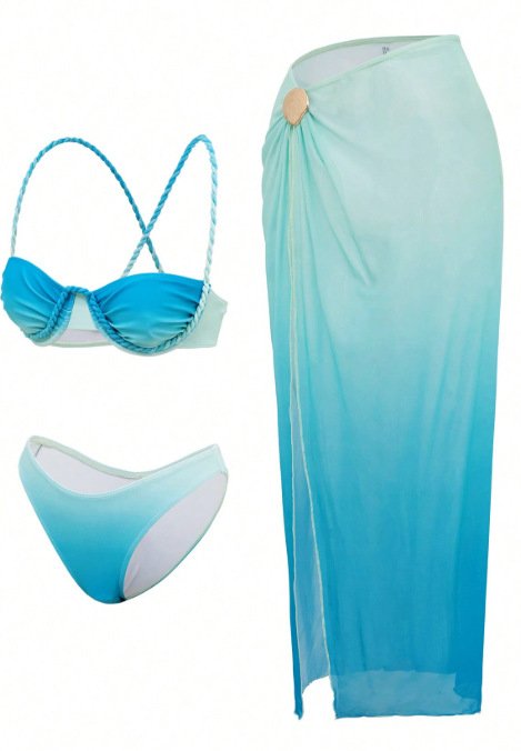 Ombre Tulle Swimsuit Set