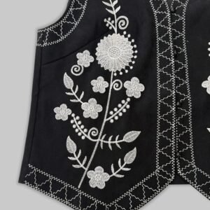 Embroidered Cardigan Vest