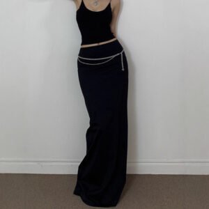 High Waist Slit Maxi Skirt