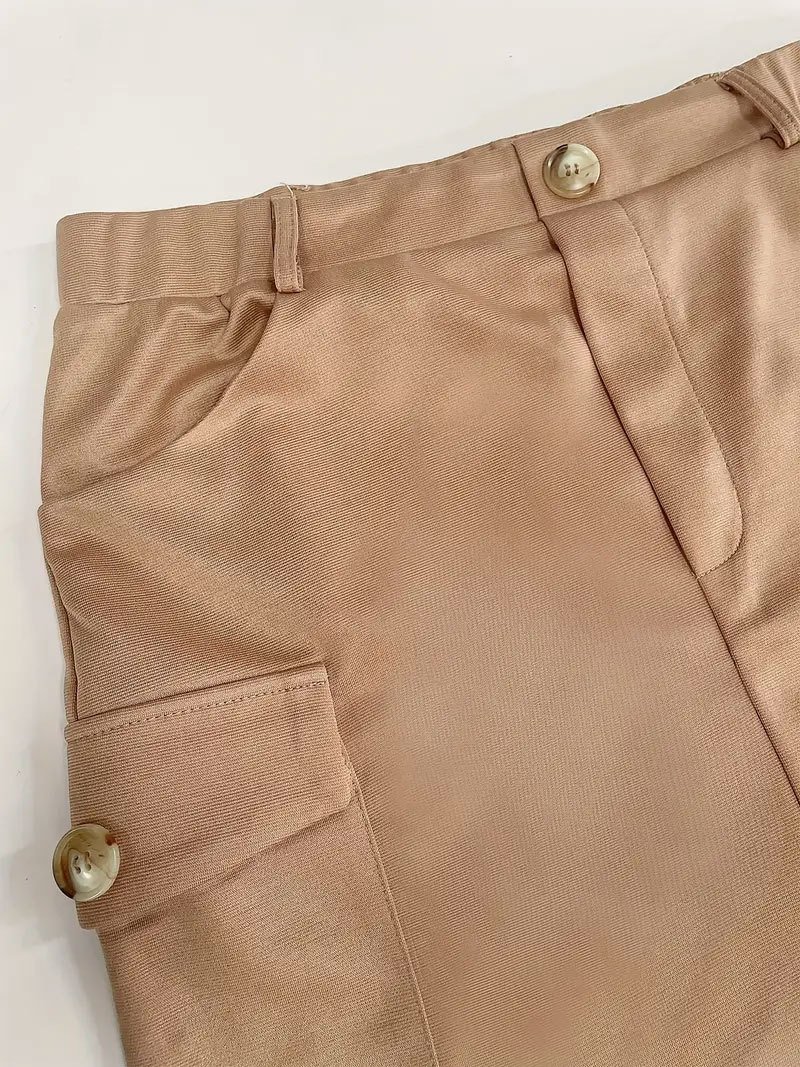 Button Pocket A-Line Skirt
