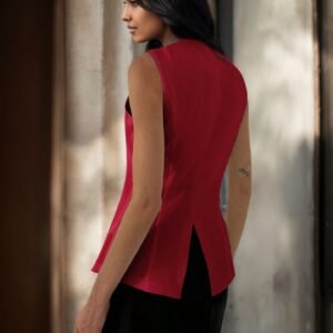 Button Split Vest Vest