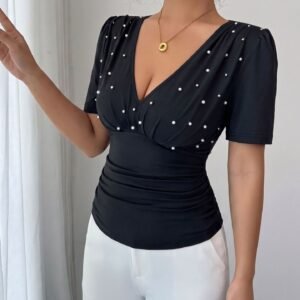 Pearl Trim Slim T-Shirt