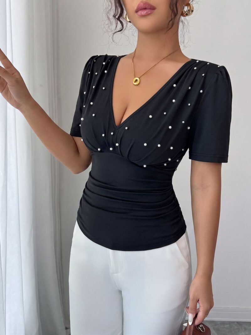 Pearl Trim Slim T-Shirt