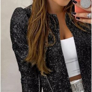 Sequin Zip Casual Jacket