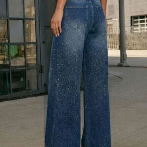 Rhinestone Wide Leg Jeans