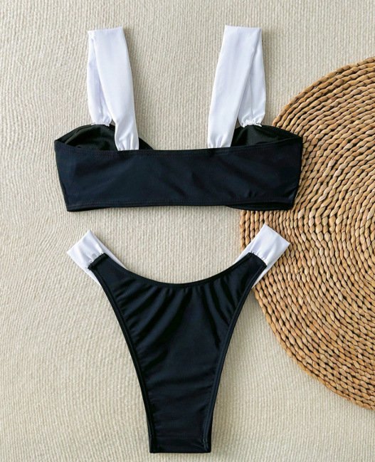 Color Block Ruched Bikini