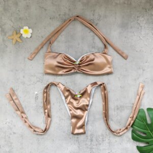 Strapless Ruched Bikini Set
