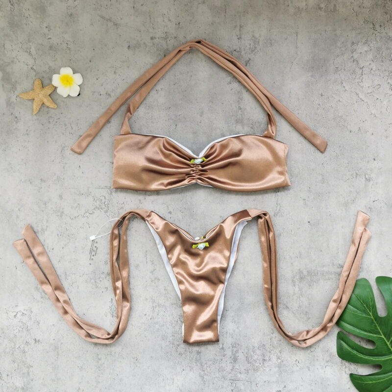 Strapless Ruched Bikini Set