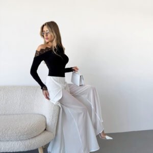 Sheer Mesh Wide Leg Pants