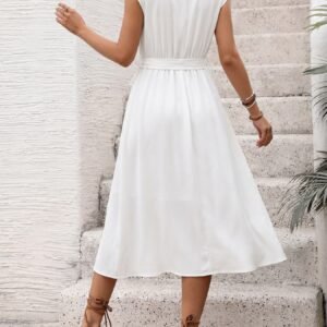 Belted Shirt Midi Dress