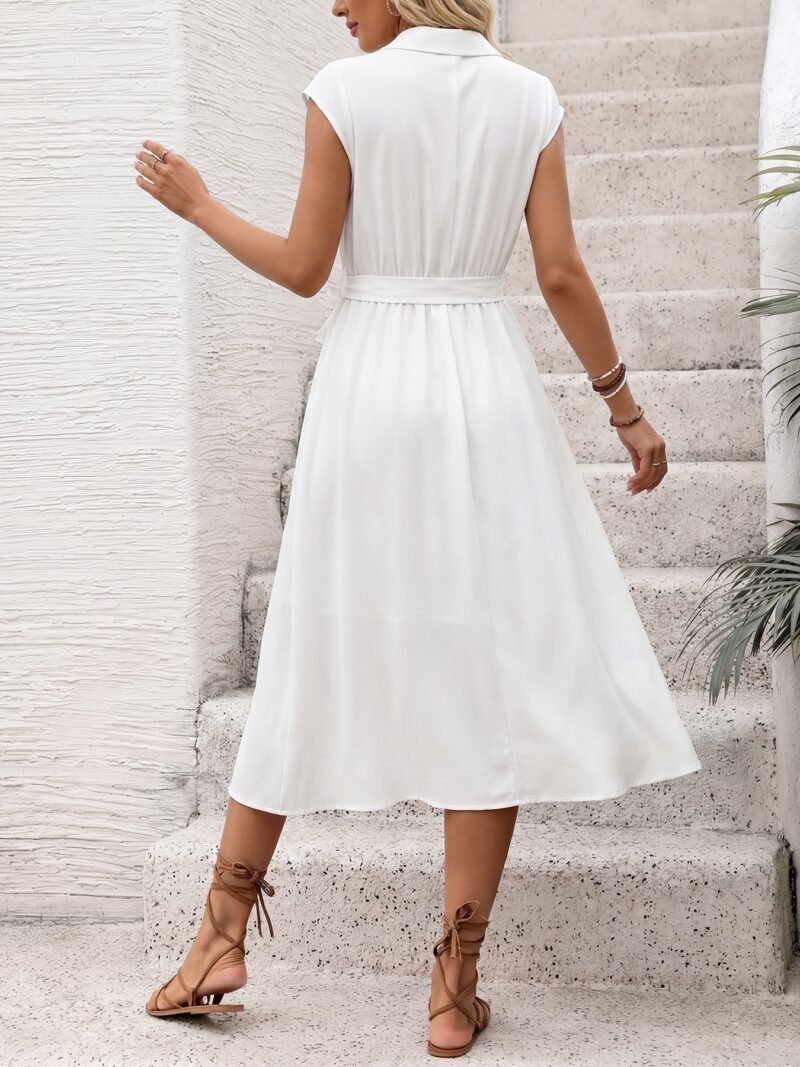 Belted Shirt Midi Dress