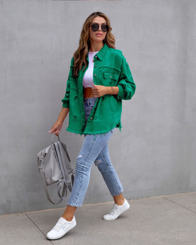 Ripped Loose Denim Jacket