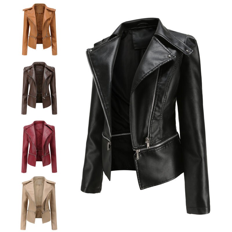Slim Fit PU Leather Jacket