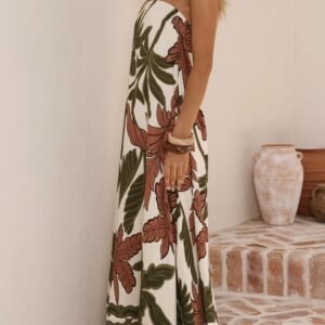 Printed Strapless Maxi Dress