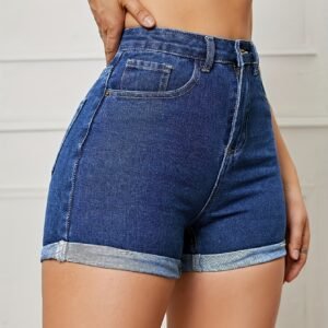 High Rise Denim Shorts