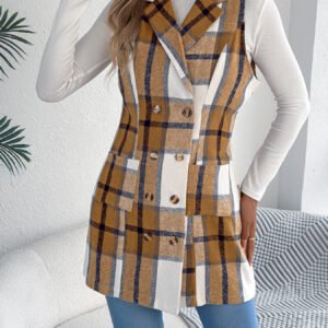 Plaid Double Breasted Vest