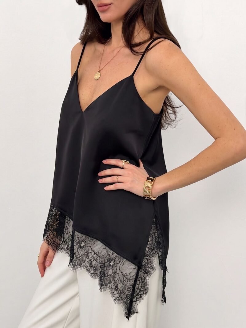 Asymmetric Lace Camisole Top