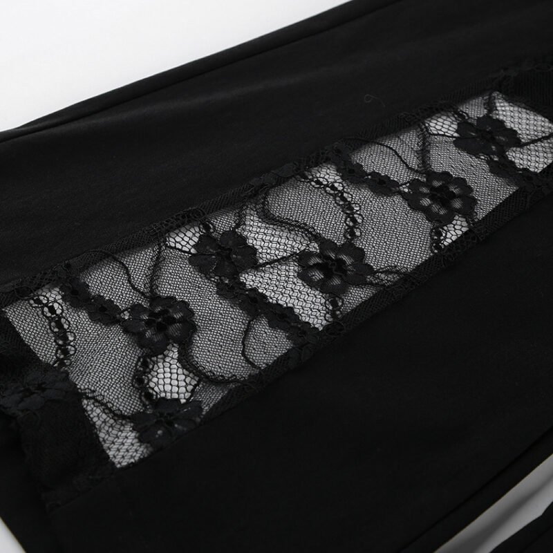 Lace Trim Flared Pants