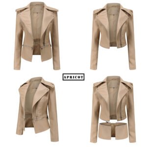 Slim Fit PU Leather Jacket