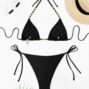 Beaded Halter Bikini Set