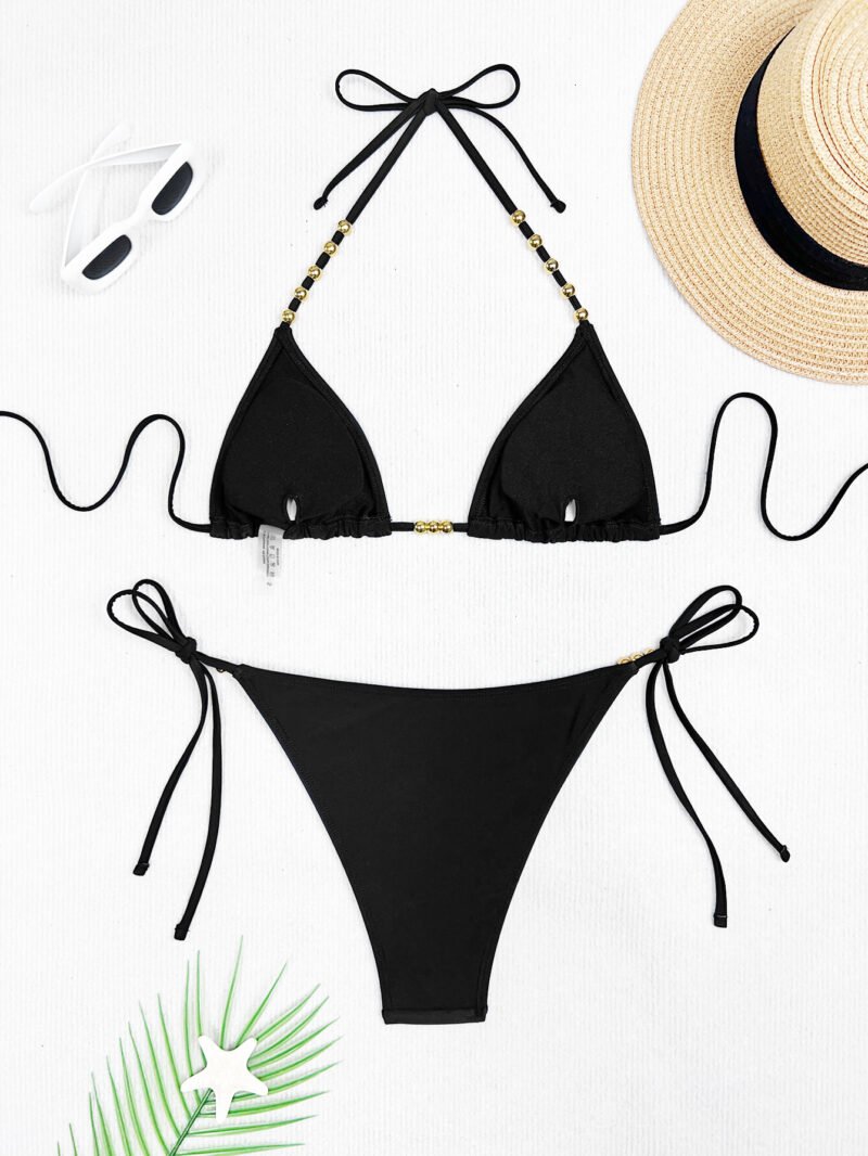 Beaded Halter Bikini Set
