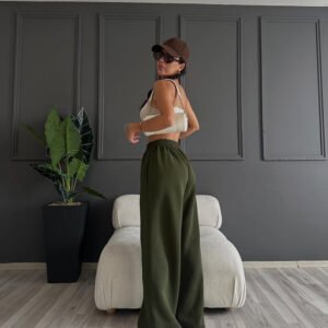 High Rise Straight Trousers