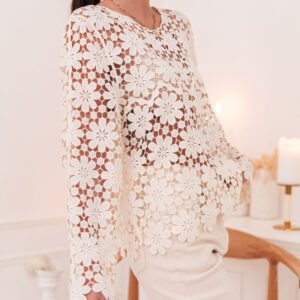 O1CN01509yFQ27KNjWmVe2w_2886237778-0-cib.jpg Floral Crochet Sweater Dress