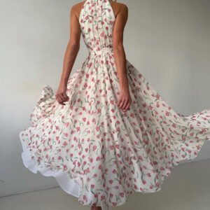 Halter Floral Maxi Dress