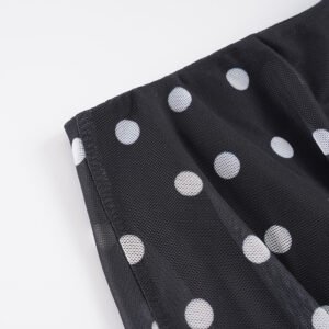 Polka Dot Mesh Mini Skirt