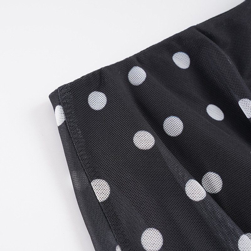 Polka Dot Mesh Mini Skirt