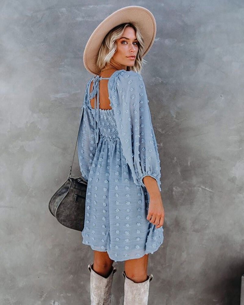 Smocked Ruffle A-Line Dress