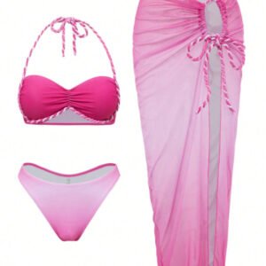 Ombre Halter Swimsuit Set
