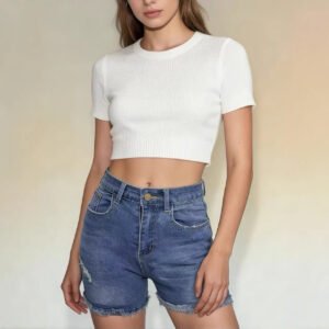 Slim Fit Denim Shorts