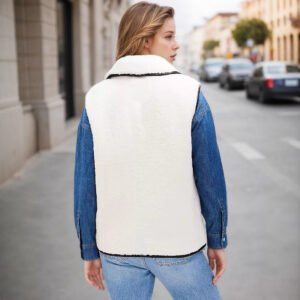 Striped Button Vest Jacket