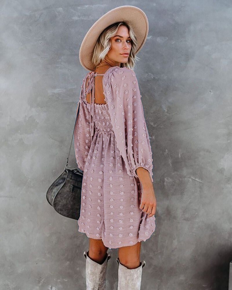 Smocked Ruffle A-Line Dress