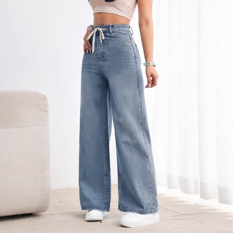 High Waist Straight Leg Jeans