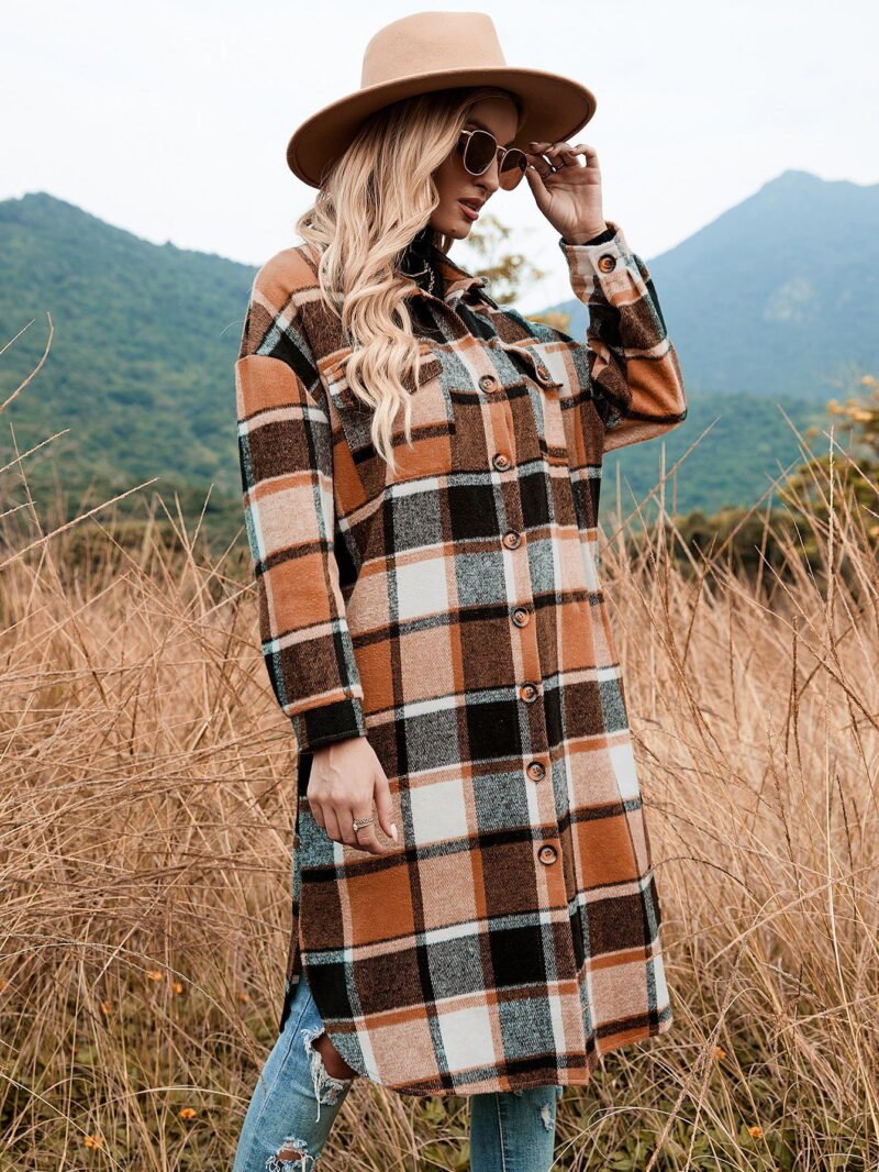 Plaid Trench Jacket