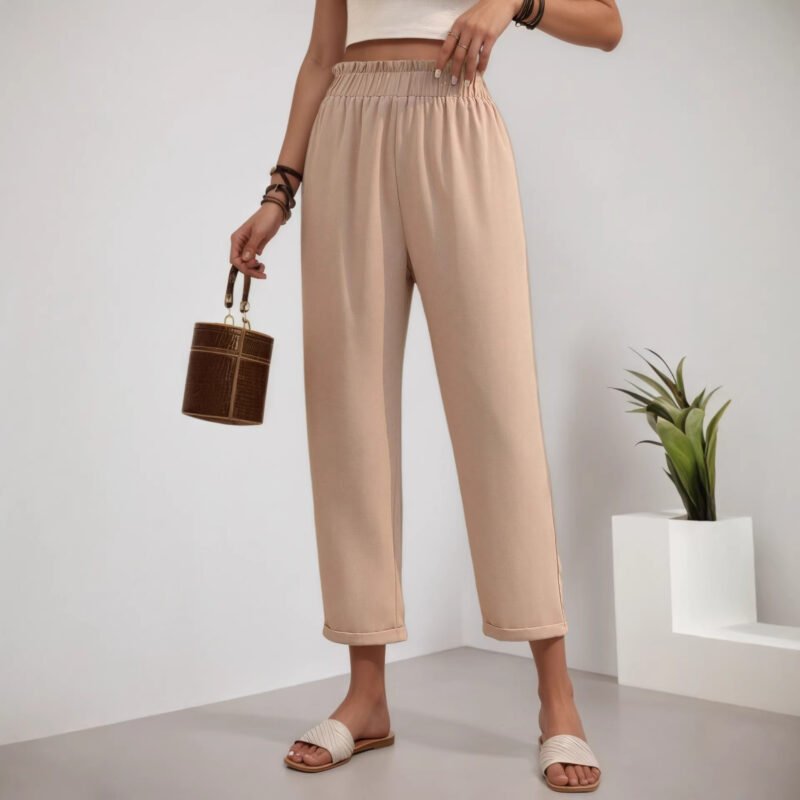 High Waist Straight-Leg Pants