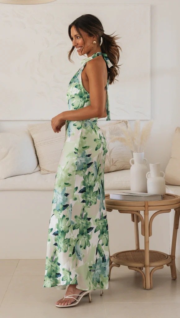 Floral Halter Maxi Dress