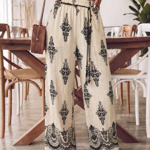 Belted Wide Leg Pants