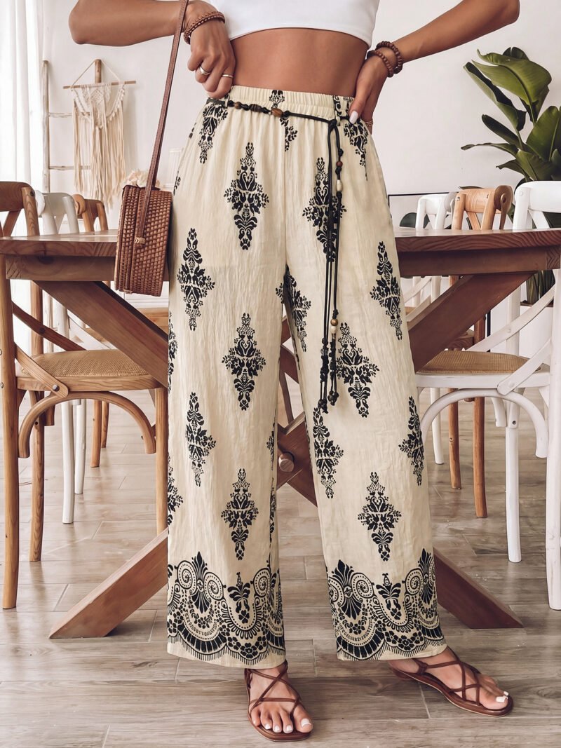 Belted Wide Leg Pants
