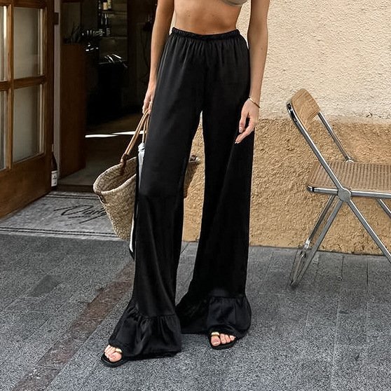 Ruched Straight Trousers
