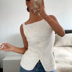 Single Breasted Sleeveless Vest