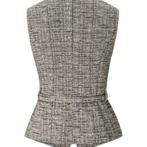 Belted Tweed Vest