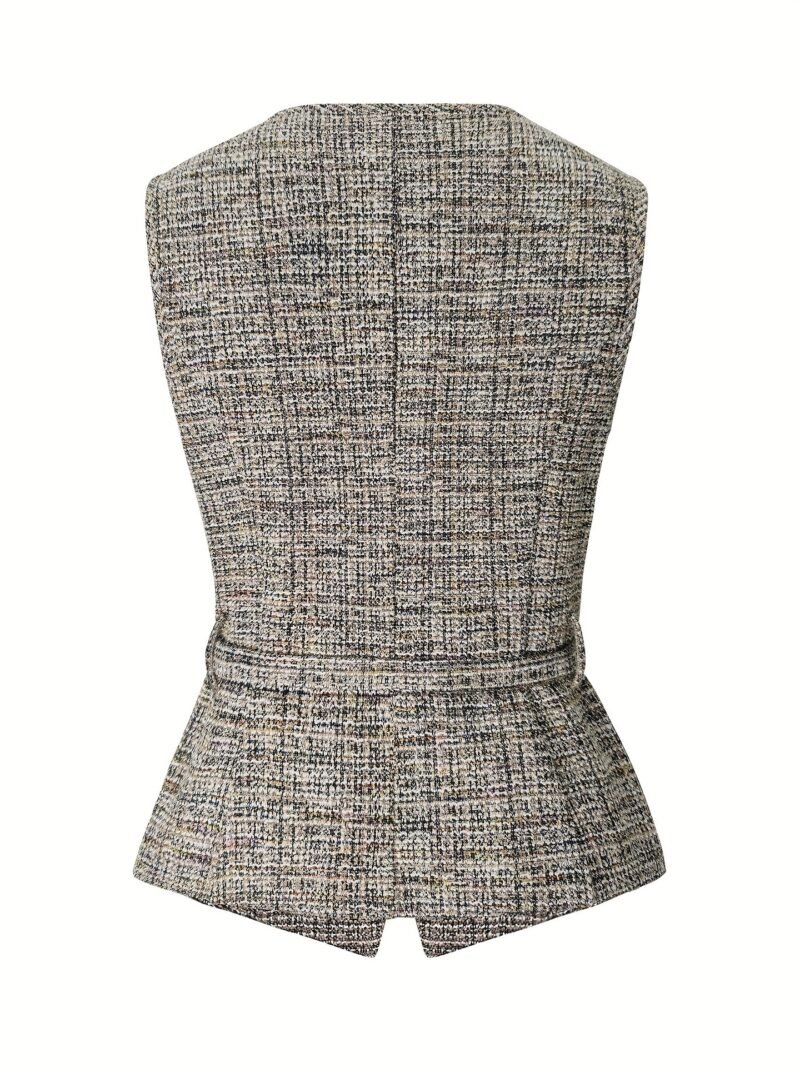 Belted Tweed Vest